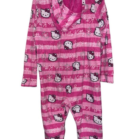 Hello Kitty Pink women’s one piece footsie pajamas full zip size XL - Picture 2 of 4